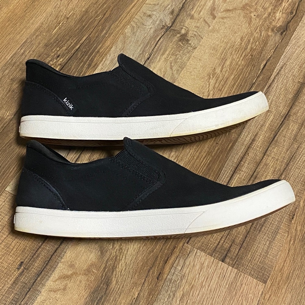 Kizik Black Canvas Slip On Sneakers Shoes Mens Womens Unisex - Picture 3 of 8